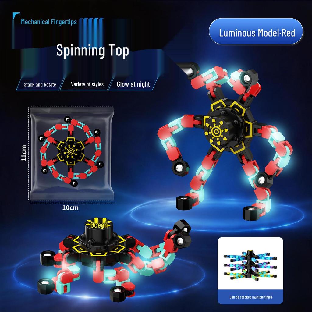 Transformable Luminous Fingertip Gyroscope - Educational Rotating Decompression Toy for Kids
