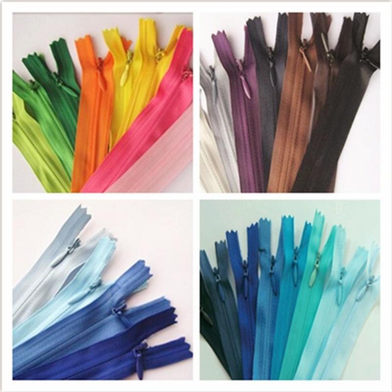 18Pcs 40cm Multi-colored Nylon Invisible Zipper Closed End DIY Sewing Craft