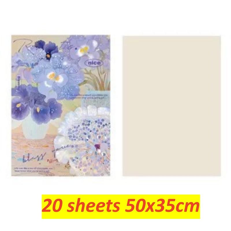 

Retro Wrapping Paper Romantic Flower Wrapping Paper Kraft Gift Paper Florist Bouquet Packaging Material For Gift Wrapping Pack 20 sheets 50x35cm