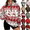 Women's Trendy Print Half-Zip Sweatshirt Lightweight Casual Pullover for Everyday Wear