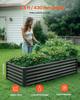 Metal Raised Garden Bed, 1.8 X 0.9 X 0.4 M Outdoor Galvanized Planter Garden Box, Open Bottom Design, Large Planter Raised Bed for Growing Vegetables,