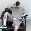 Teen Boys' Trendy Waffle Knit Summer Sports Set - Shorts & Short Sleeve T-shirt