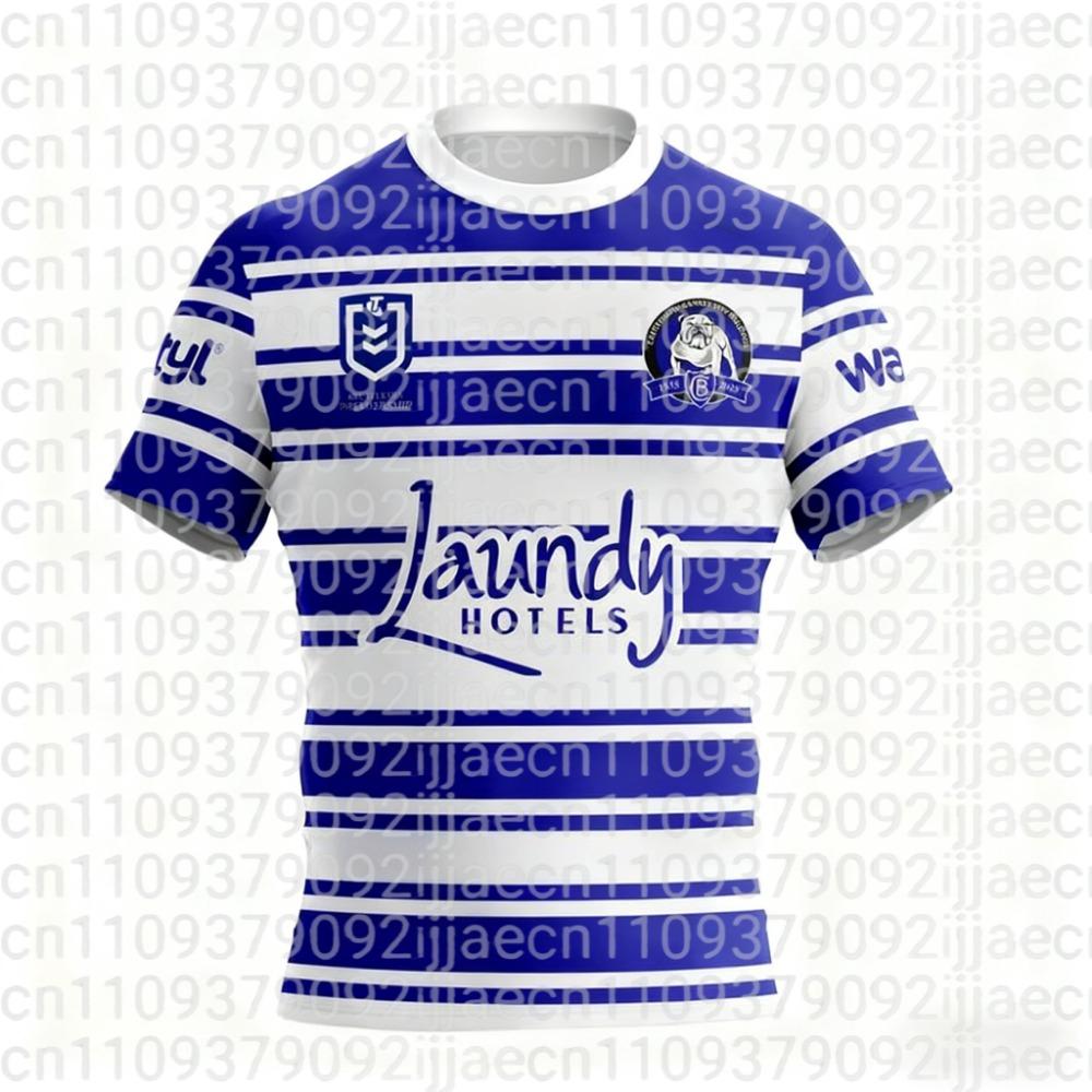 Summer Men's Bestseller Canterbury-Bankstown Bulldogs Rugby Training T-shirt A Breathable Sports Top for Both FamilyMatching