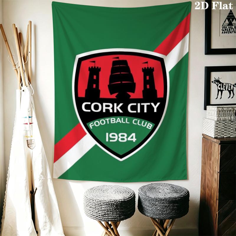 cork city FC Wall Tapestry Aesthetic Wall Hanging Printed Fabric Blanket Decorative Tapestries for Bedroom Living Room Home Decor