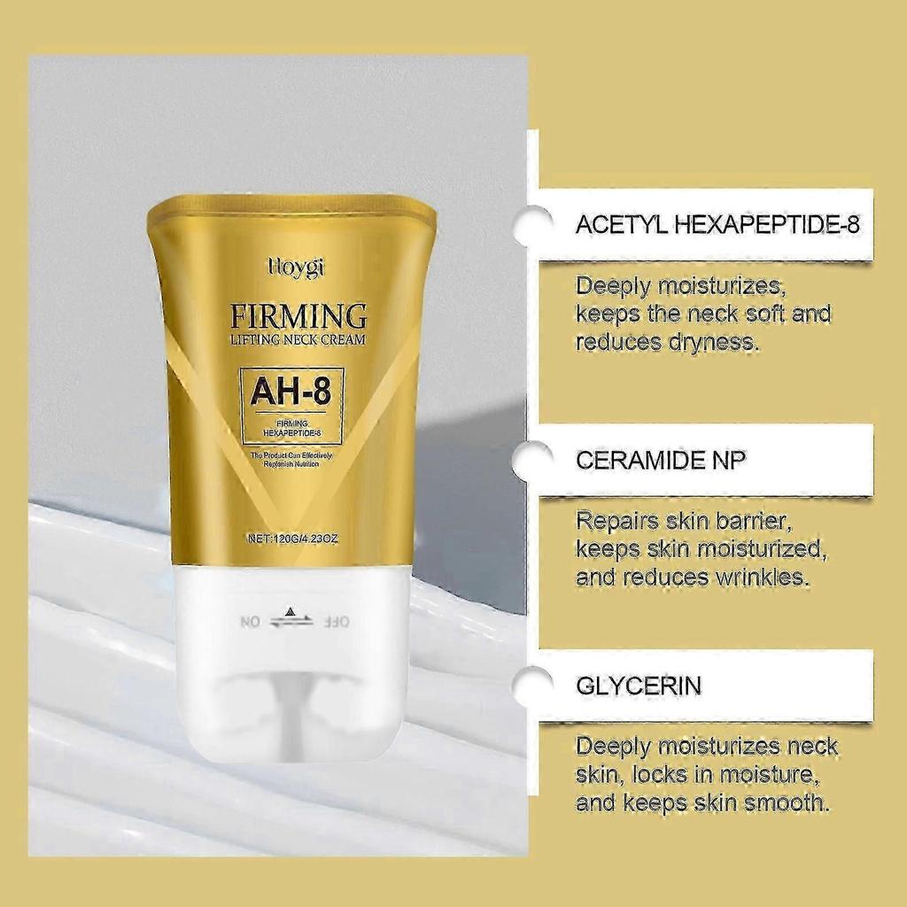 AH-8 Firming Neck Cream for Crepey Skin Care, Double Roller Massage, Moisturizing, Nourishing, Anti-Aging Neck Cream for Tightening and Firming 120g
