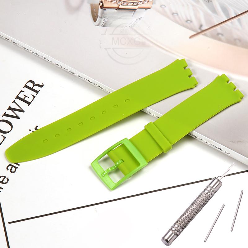 Silikonový řemínek pro Swatch SFS103 SFV107 SFN120 SFK397 SFK360 SFK361 Pásek na hodinky 16mm Dámský náramek Vodotěsné doplňky k hodinkám