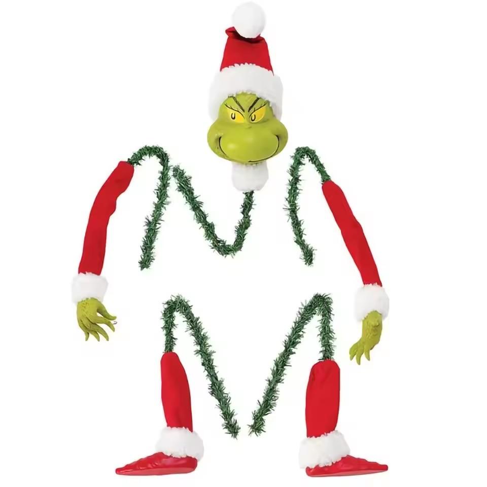 5 Stuks Arm Been Hoofd Ornamenten Houder Hoofd/Armen en Benen Grinch Boomtopper Decor Kerst Elf Lichaam Boomdecoratie voor Kerstfeest