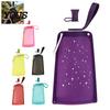 Leakproof Outdoor Flask 500ML Collapsible Silicone Water Bottle, Portable Folding Drinking Bag, Lightweight Travel Bottle Pouch with Lanyard