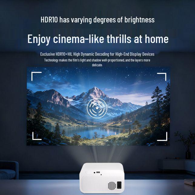 2025 Ultra HD Projector for Bedroom & Dorm - Mobile Screen Mirroring for Home Theater Use