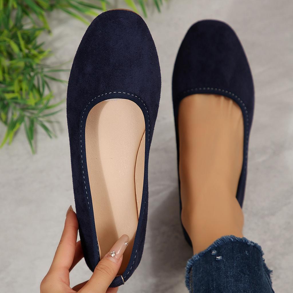 Scarpe Basse da Donna Casual Punta Tonda Carine Scarpe Basse Scamosciate Mocassini Ballerine Scarpe Basse da Chiesa Donna Scamosciato Eleganti Suola Morbida Scarpe da Mamma