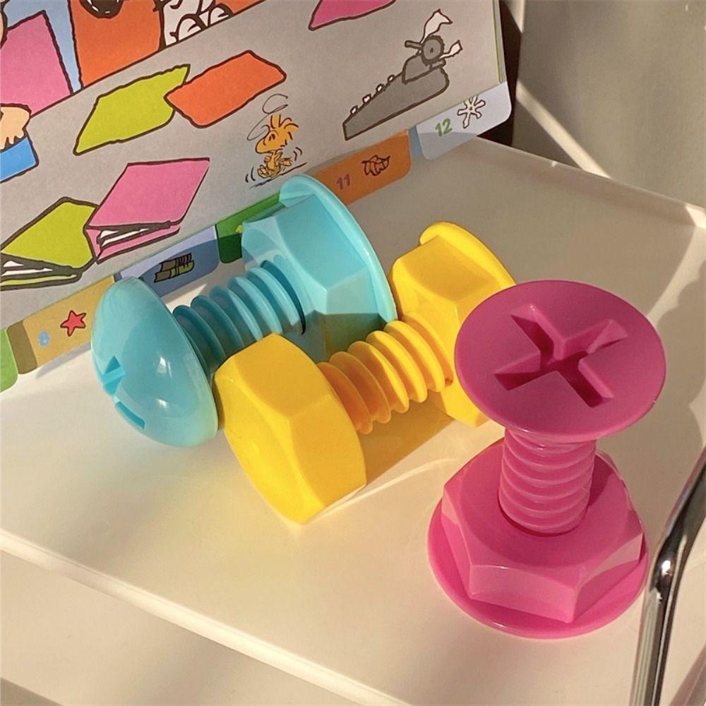 3Pcs Screw Nail Shaped Screw Shaped Hook Plastic Storage Hanger Creative Sticky Hook  Clothes
