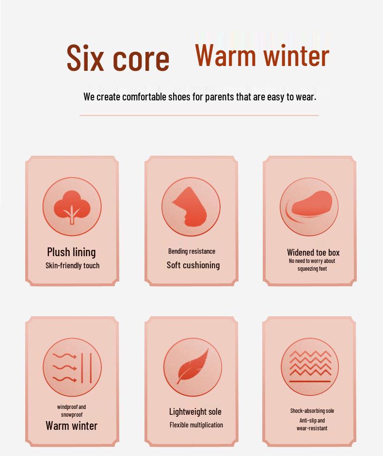 Women's Old Beijing Wool-Blend Shoes: Thickened, Fleece-Lined, Non-Slip, Waterproof Casual Snow Boots for Mom and Elderly.