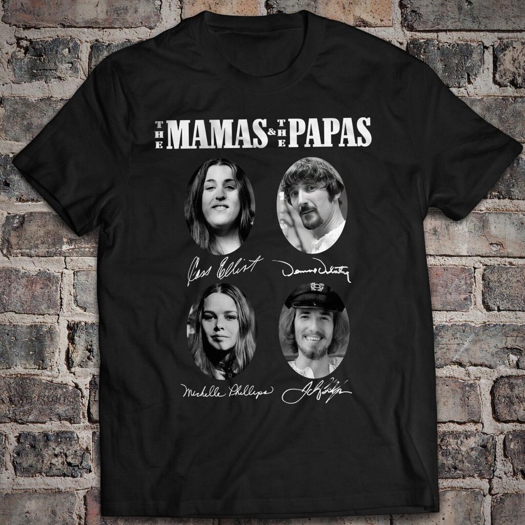 Raro! Maglietta Unisex in Cotone Nero Firmata The Mamas & the Papas BL412
