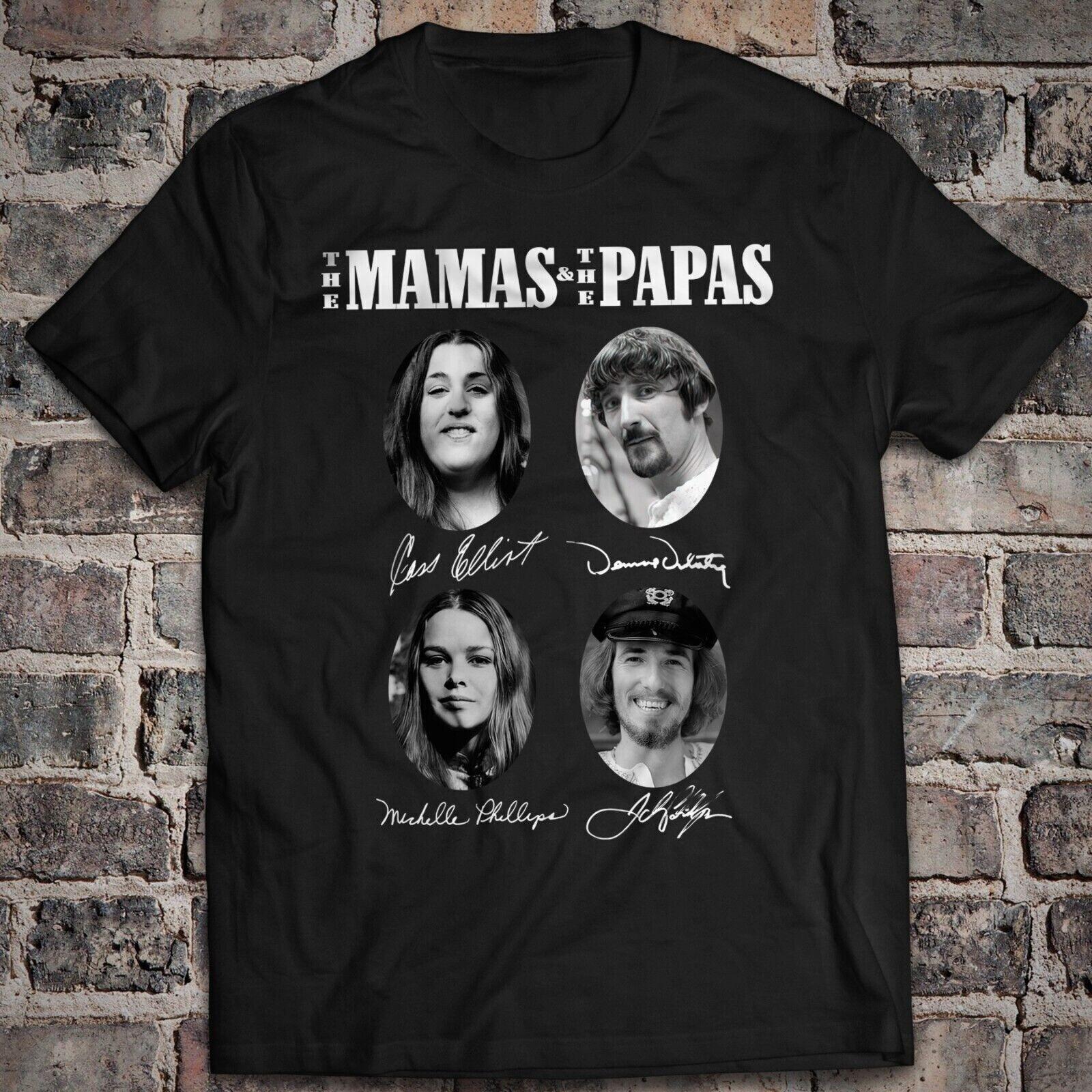 Rare! The Mamas & the Papas Signed Cotton Black Unisex Tee Shirt BL412 S