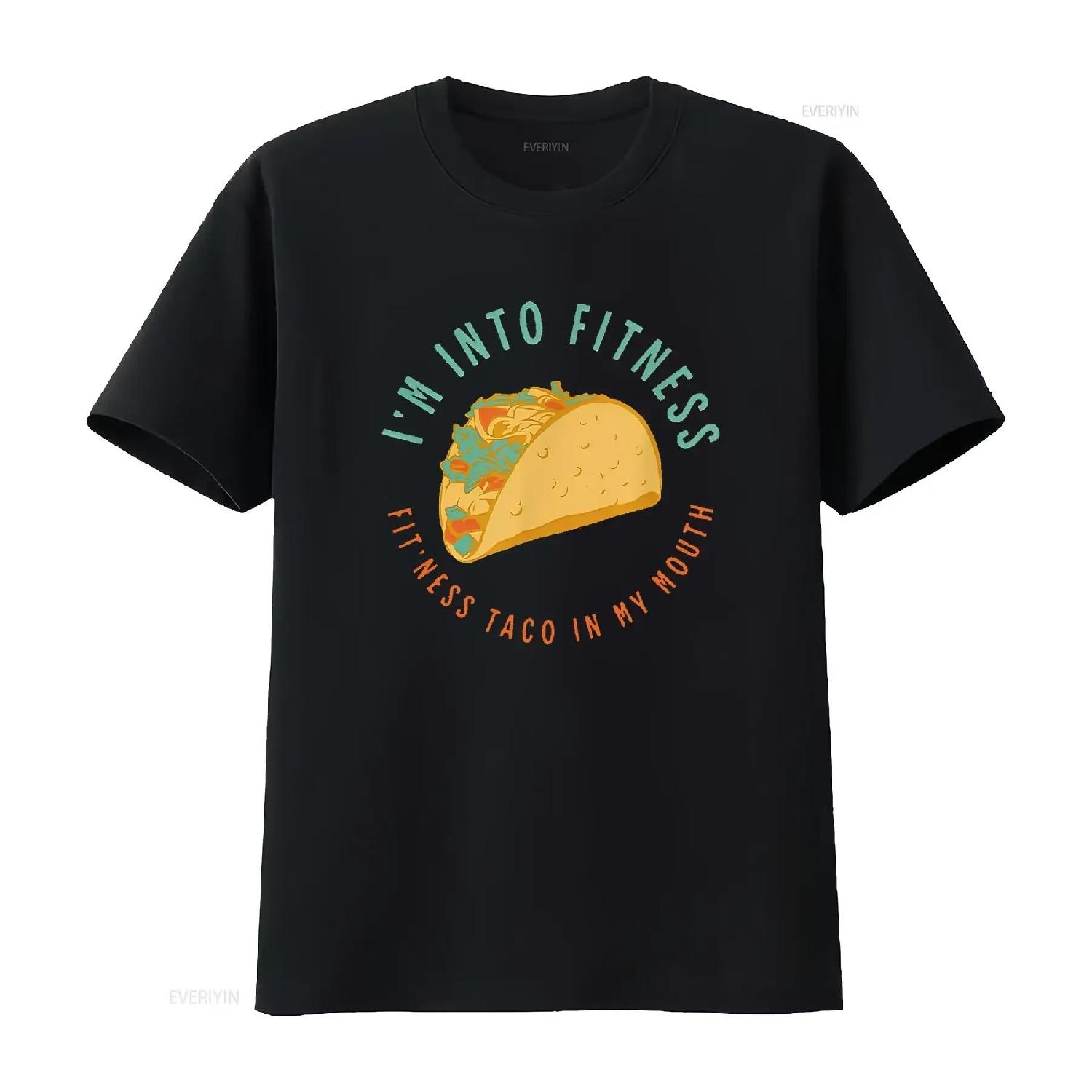 

I M INTO FITNESS TACO In My Mouth Tacos Mexican Fo Women s T Shirt Chic and Modern vintage Washed graphic Unisex Casual XXXXXL чорний