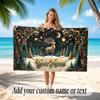 Winter Theme Quick Dry Beach Towel Custom Name Text Print Large Sand Resistant Towel Beach Vacation