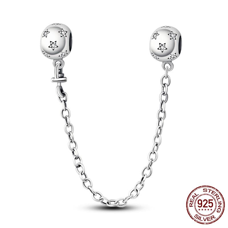 925 Silver Clasp CZ Pave Daisy Beads Stopper Clip Fit Original Bracelet Jewelry 1