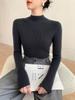 Women's Slim-Fit High-Neck Solid Color Casual Sweater
