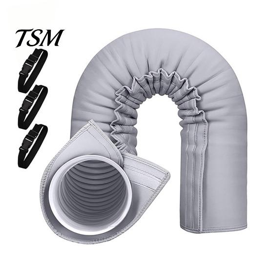 Outdoor Ac Hose Protection Cover 2Pcs Air Conditioning Exhaust with 6 Straps, Reduce Heat & Conditioner Thermal Protector Improve Cooling Efficiency,