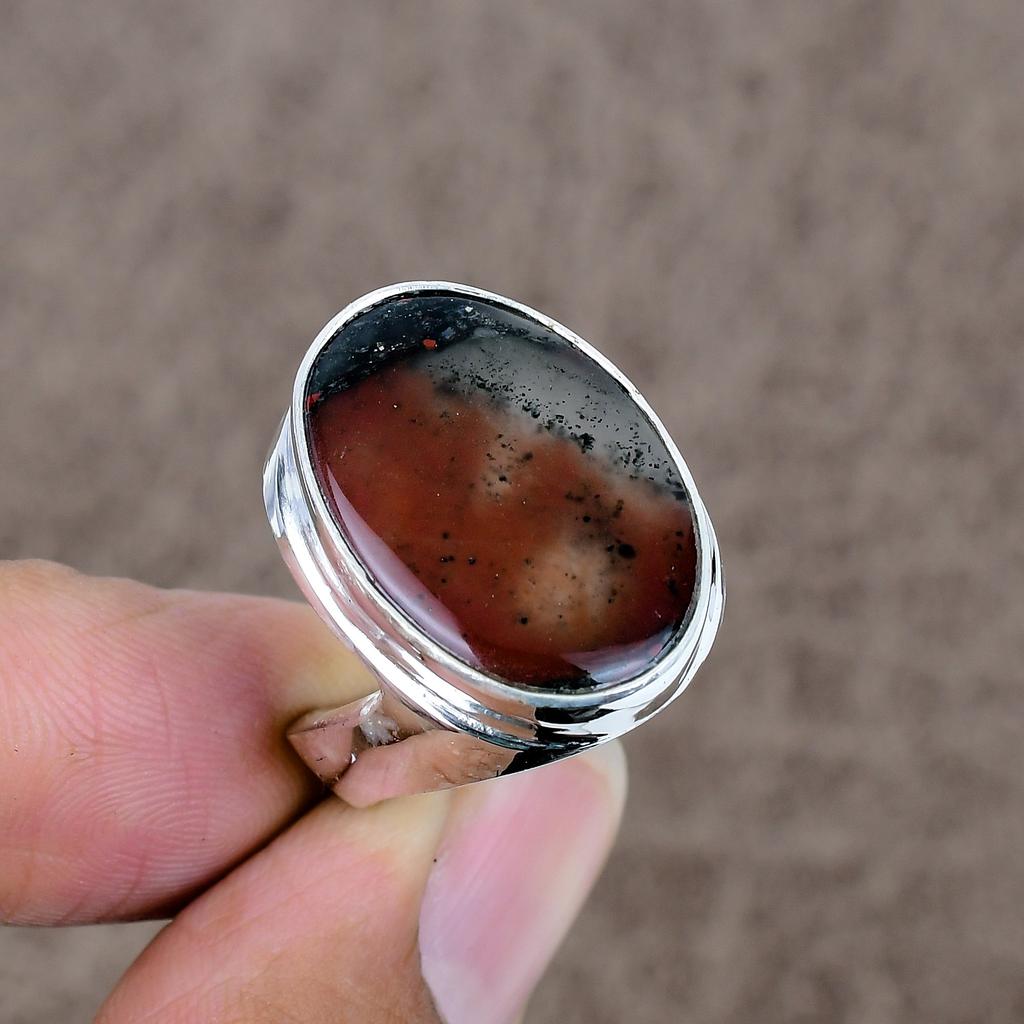 Boulder Opal Genstone Handmade 925 Sterling Silver Jewelry Ring Size 9.5 KKG-530