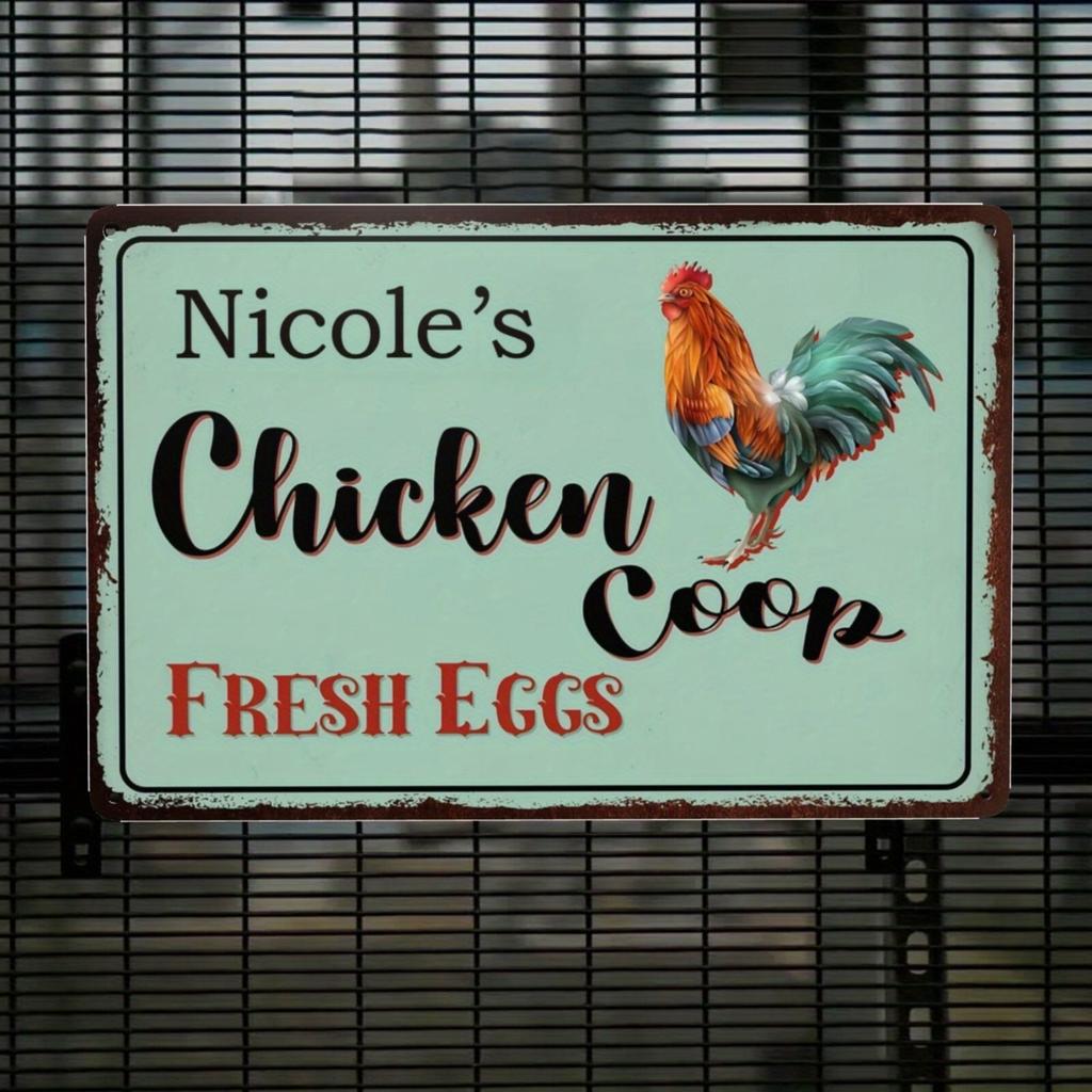 Custom Metal Rooster Sign Farmhouse Wall Art Outdoor Decor