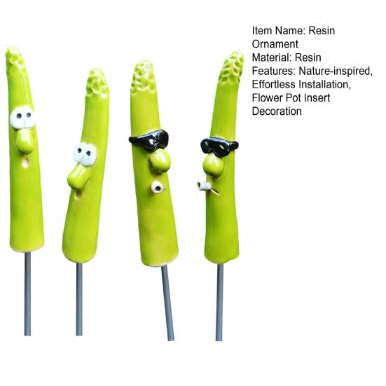 Planter Insert Resin Ornament Plant Shoot Garden Stake Flower Pot Insert Decoration