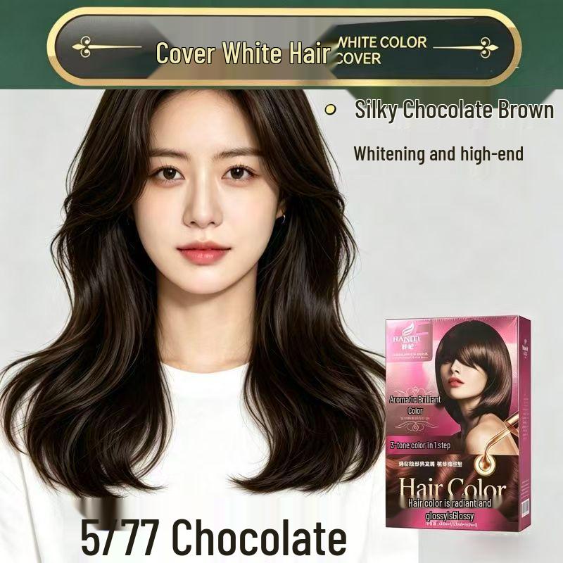 Han Fei Peptide Hydrating Ammonia-Free Dye - Vibrant Color, Long-Lasting Fragrance, Plant-Based Gray Coverage, Soft Finish, Black Tea, 120ml.
