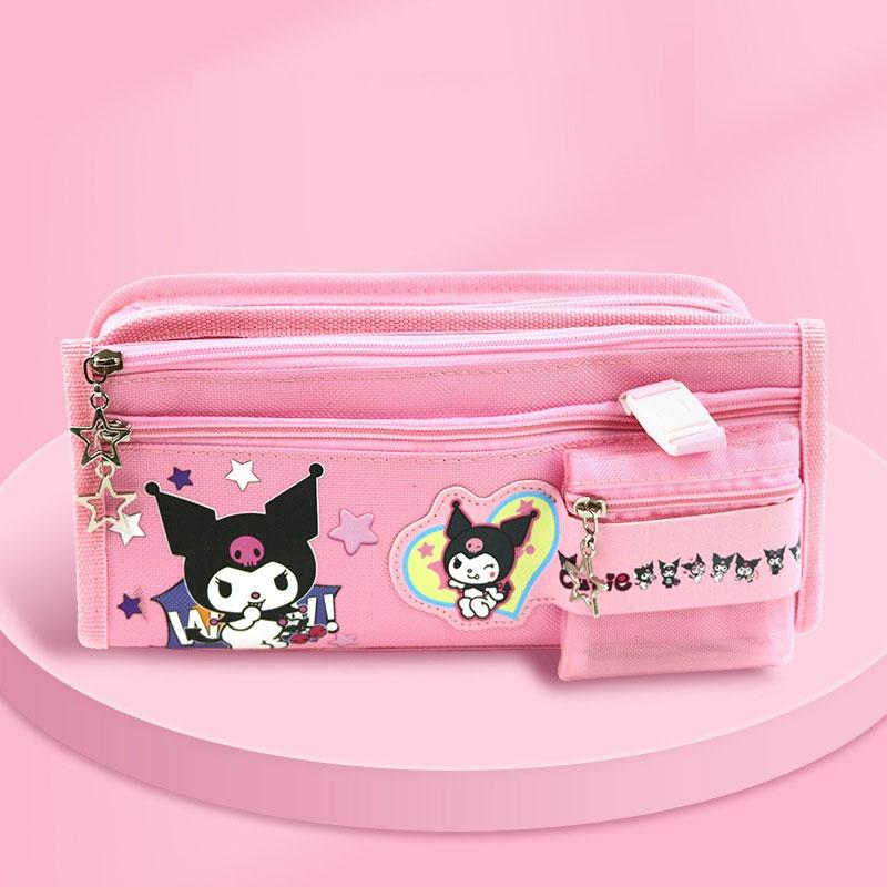 Sanrio Melody Kuromi Canvas Pencil Case Coin Purse For Students