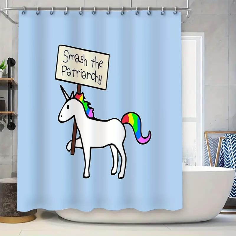 

Unicorn Rainbow Shower Curtain Cute Magical Horse Bathroom Decor Washable Fabric Liner Hippie Aesthetic Room Decor Gift W60H190(CM)-1 Pcs