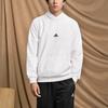 Adidas Embossed Polar Fleece Hoodie With Letter Logo Print Long Sleeve Men Hoodies White HY1278