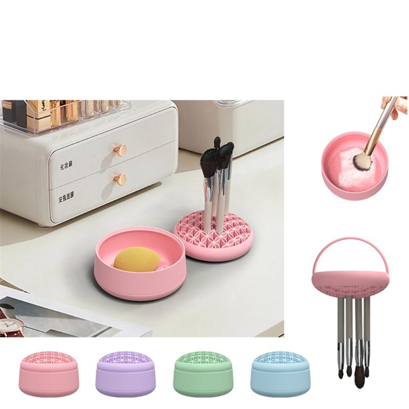 3 in 1 Silicone Makeup Brush Cleaner Convenient and Portable to Cleaning Your Brushes for Women Girls