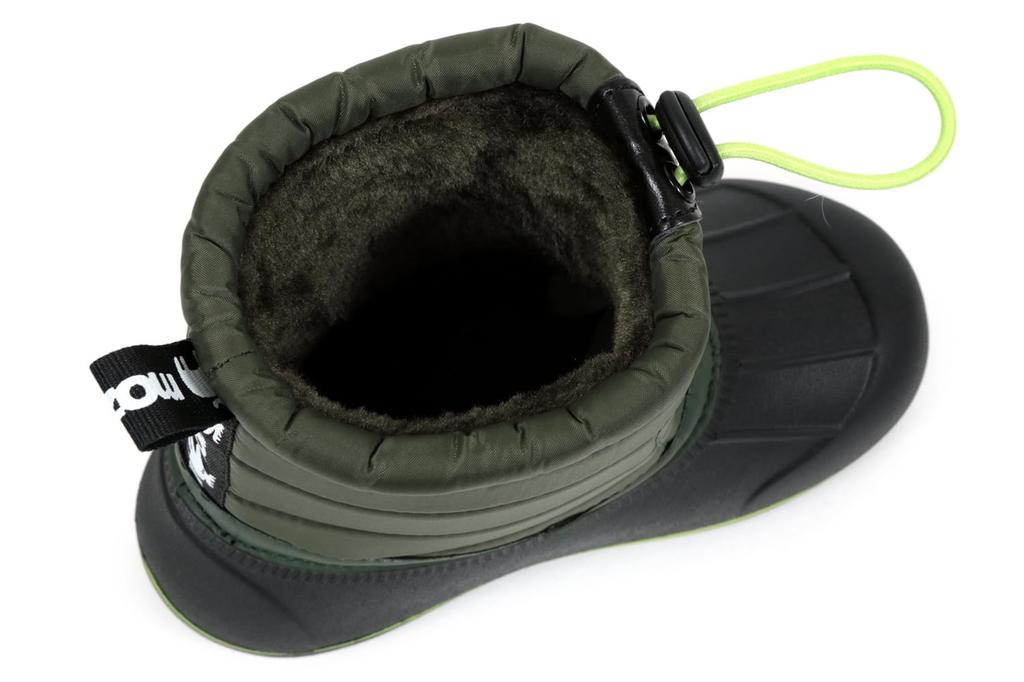 Down Boots with inner fleece elastic drawstring warm winter cm [MOZ] Bean, lining, closure, boots, kids' size, khaki, 18.0