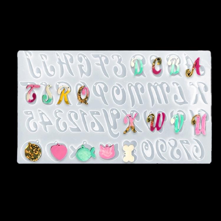 Reversed Silicone Alphabet Resin Molds Letter Ornament Epoxy Resin Casting Mold