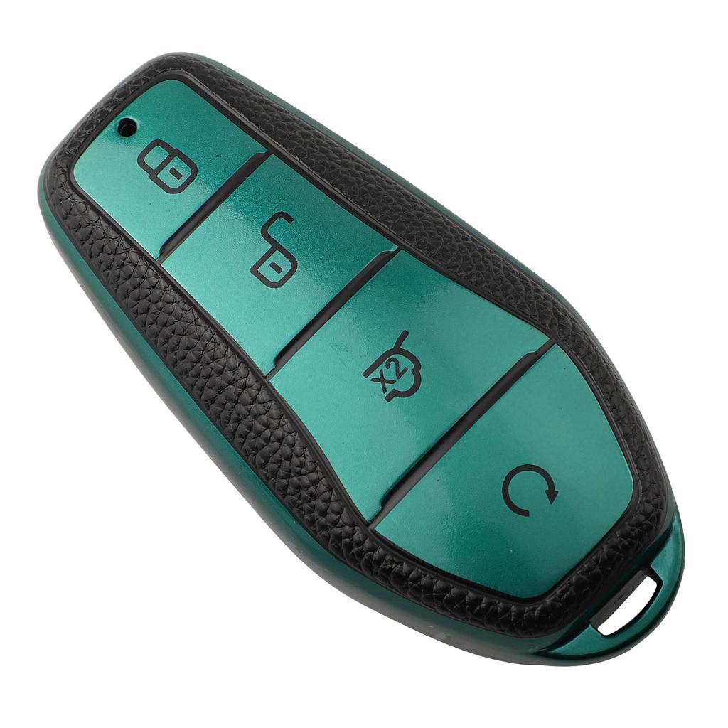 Für Autoschlüssel Schutz Farbe Silber,Blau,Grün,Rot Auto Schlüsselabdeckung Leder Schlüsselabdeckung Brandneu Einfache Installation