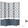 Garden Planter Set 3 Pcs Light Grey 80 X 80 X 142 Cm Plastic