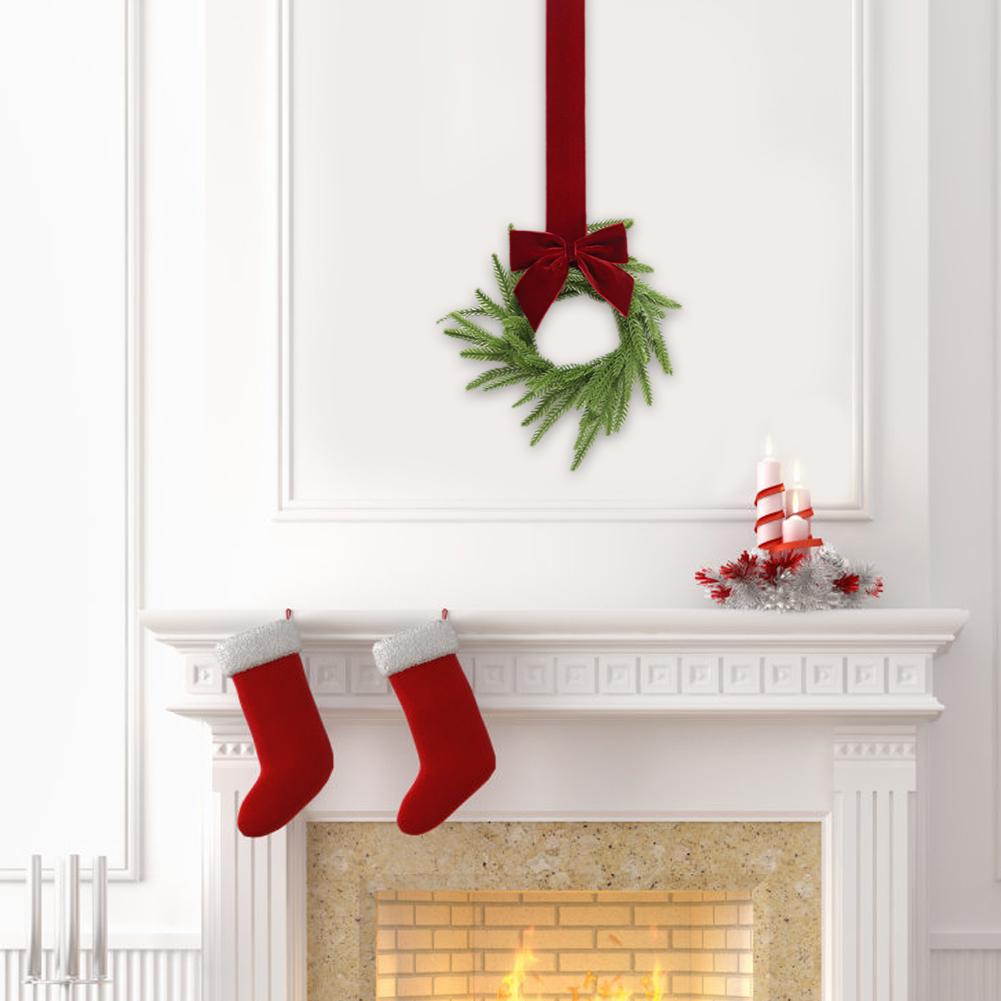 6pcs Christmas Mini Wreath For Cabinet Mini Artificial Garland Decor Mantel Wreaths Xmas Cabinet Fake Plant Garland Hanging C4E6