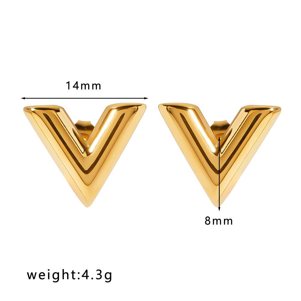 Серьги-гвоздики из нержавеющей стали золотистого цвета, геометрические серьги-кольца с подвесками в виде сердца