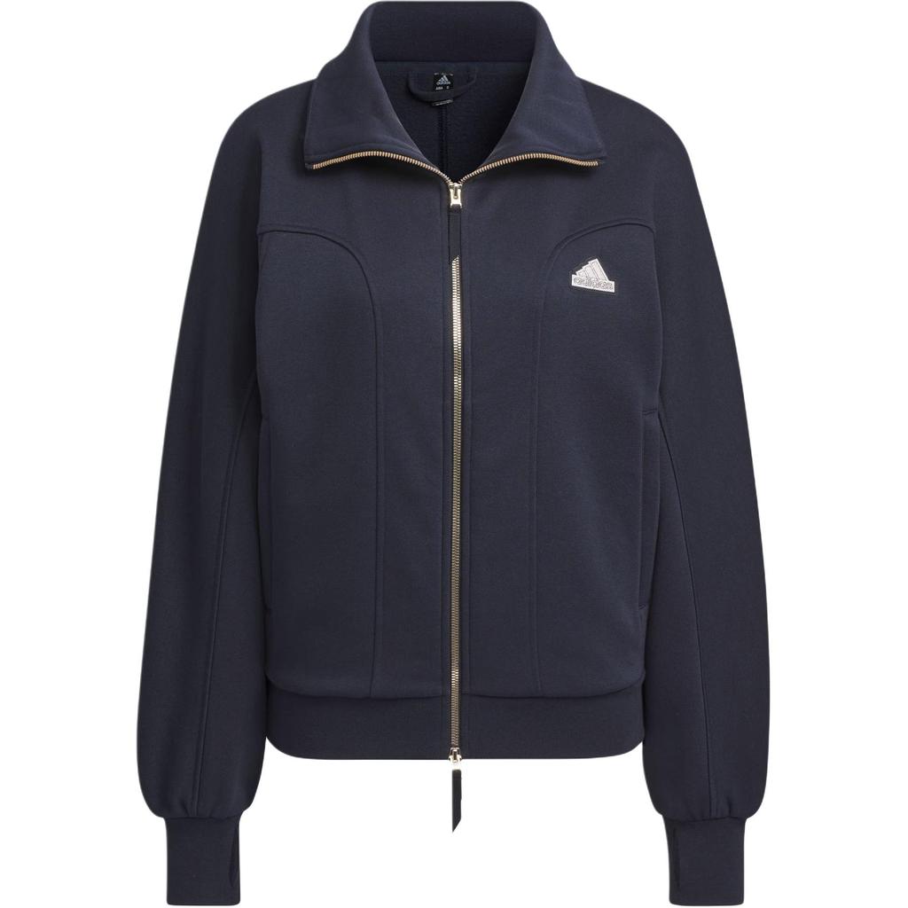 Adidas Small Logo Series Fleece Jacket Women Jacket Legendary-Ink-Blue JJ3567
