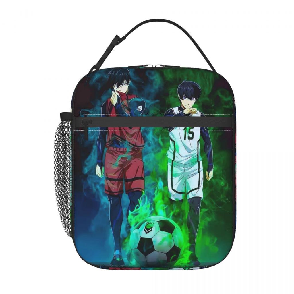 Anime Blue Locks Insulated Lunch Bag for Women Kids Leakproof Food Boxes Thermal Lunch Box Tote