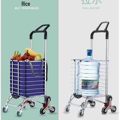 Portable Folding Water Bottle Trolley Cart - Compact Household Shopping Cart with Drawbar