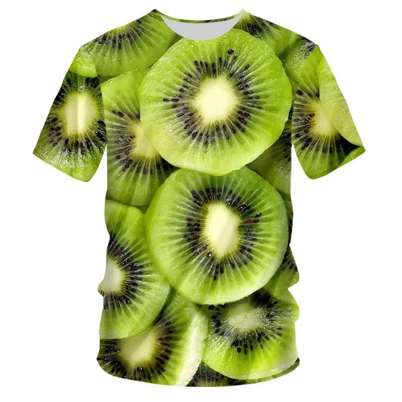 3D Printed Fruit Pattern Unisex Short Sleeve T-shirt - Fashionable Street Style Hip Hop Apparel