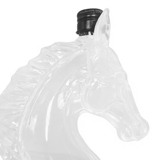 Szklana Karafka do Whisky w Kształcie Głowy Konia Butelka na Whisky Wino Kreatywny Pojemnik na Alkohol Wyjątkowy Prezent dla Miłośników Alkoholu Elegancki Wystrój Domowego Baru