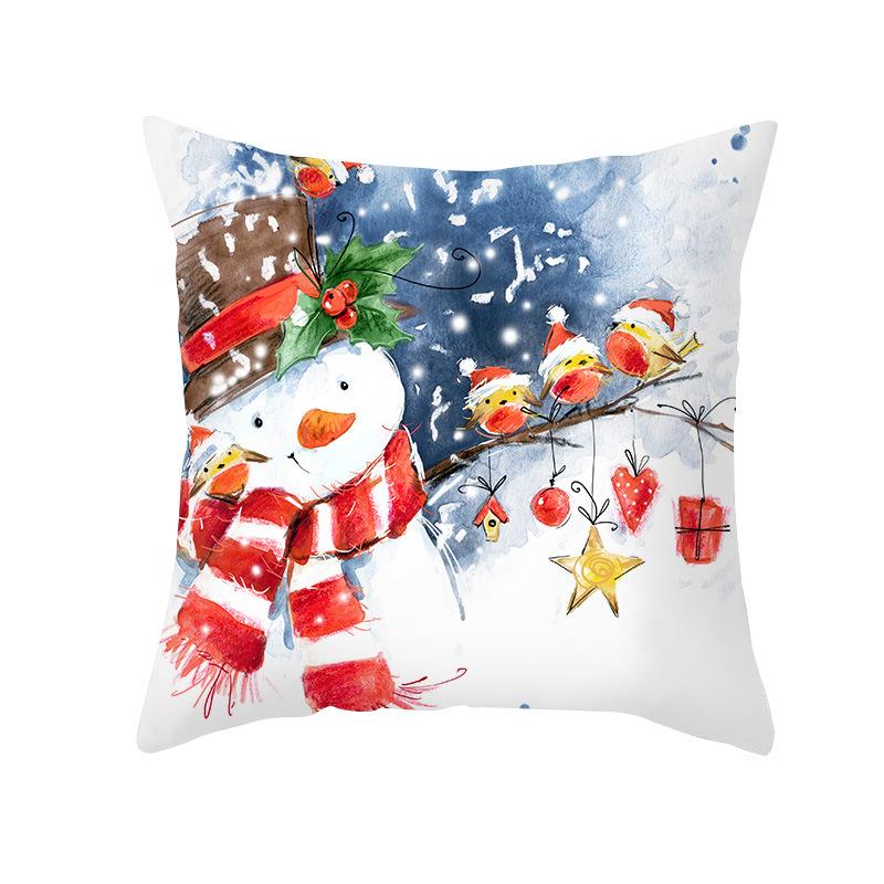 Nordic Print Cartoon Christmas Pillow Cover Colorful Santa Claus Office Pillow Cushion Cover Home