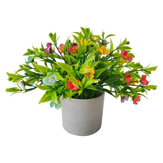 

Potted Artificial Flower Spring Fake Wildflowers in Vase Small Realistic Faux Flower Decor for Wedding Bouquets Party Centerpieces
