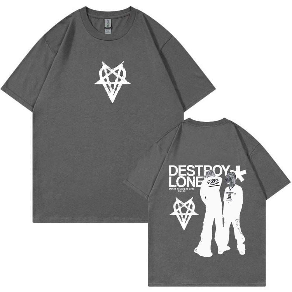 Rapper Destroy Lonely T-shirt Men Women Fashion Hip Hop Oversized T Shirts 100% Cotton Casual Short Sleeve T-shirts Streetwear