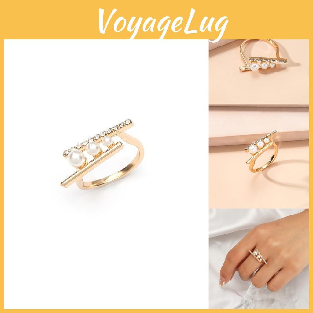 Minimalist Modern Pearl Adjustable Ring With Unique Geometric Design Ideal For Fashion Enthusiasts