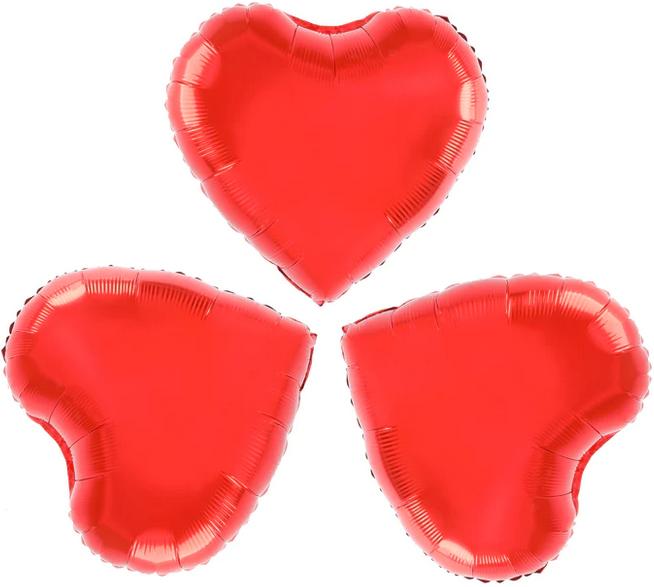 Red Valentine' Day Heart Foil Balloons 23cm 3 Pcs