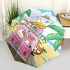 1pc Hello Kitty Auto Open Close Umbrella - Portable Three-Fold Design with 8-Bone Iron Frame, Outdoor, Gift for Fans, Travelers, Everyday Use.N048