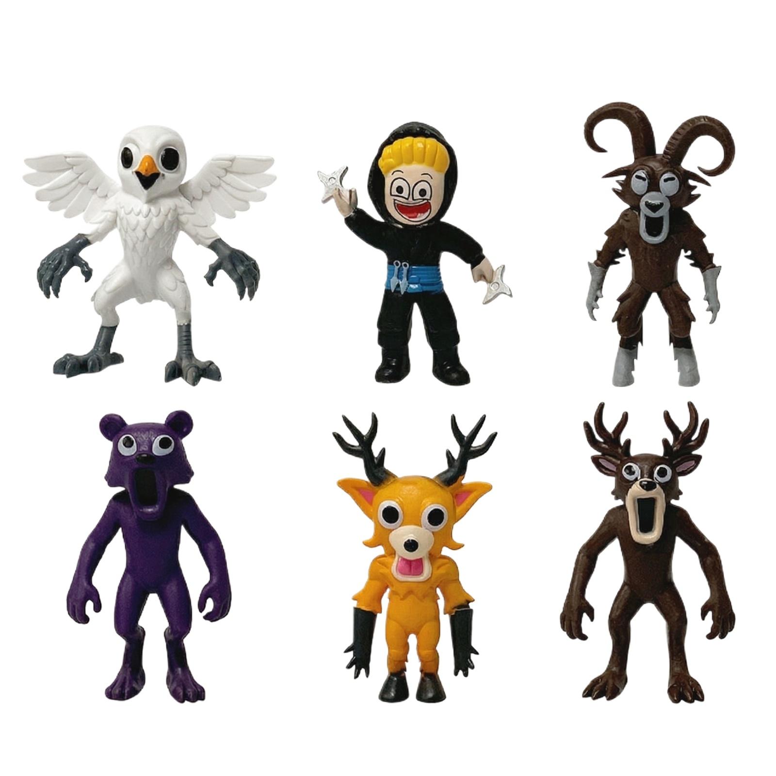 

6pcs Forest Themed Collectible Figurines Set Featuring Detailed Animal and Character Designs for Display and Collection One Size