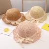 Baby Girl Straw Hat 3-6 Years Girls Summer Beach Hats with Bowknot Sun Protection Hats for Kids